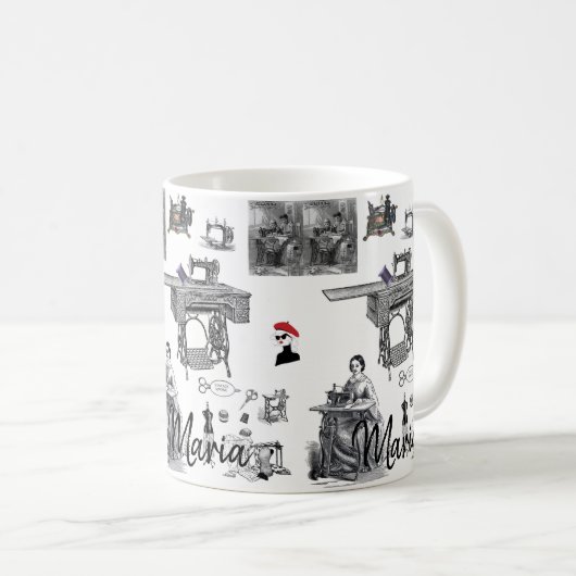 Mok Victoriaans naaimachine (Voorkant rechts)