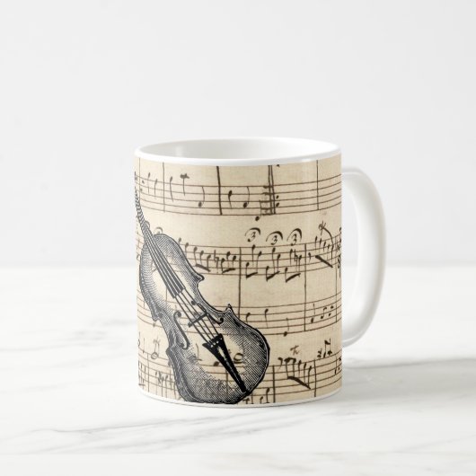 Mok  Violin en vel muziek (Voorkant rechts)