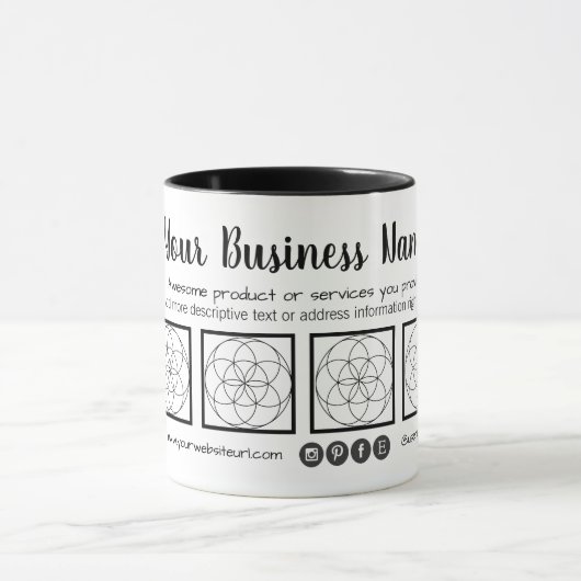 mok visitekaartje stijl met 4 foto's (Midden)