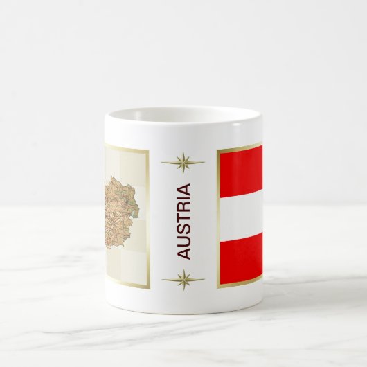 Mok vlag Oostenrijk + kaart (Center)