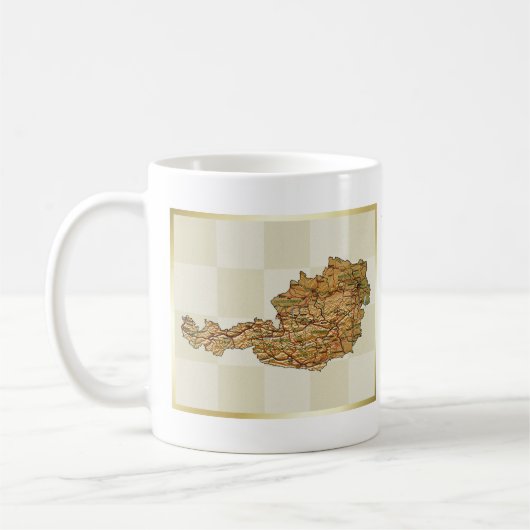 Mok vlag Oostenrijk + kaart (Links)