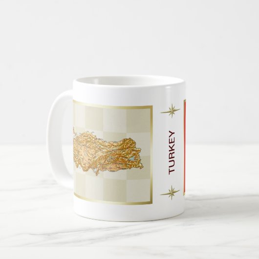 Mok vlag Turkije + kaart (Voorkant links)