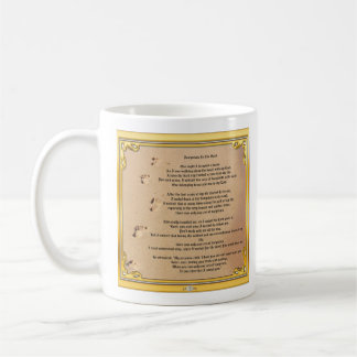 Mok voetafdrukken in de zand Sober Champions