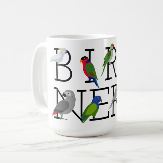 Mok vogelparrots koffie (Voorkant links)