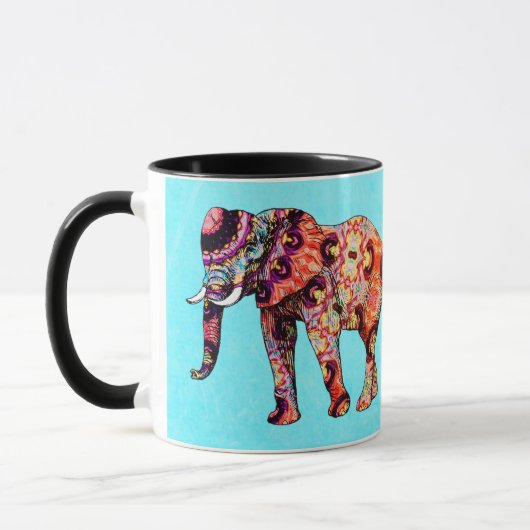 Mok voor artsy Colorful Elephant Coffee (Links)