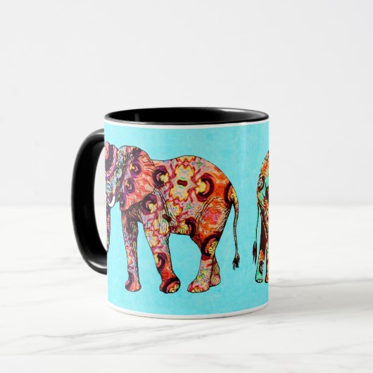 Mok voor artsy Colorful Elephant Coffee (Voorkant links)