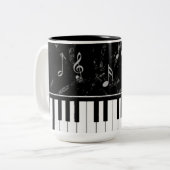 Mok voor Black and White Piano Music Coffee (Voorkant links)