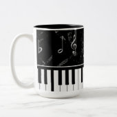 Mok voor Black and White Piano Music Coffee (Links)