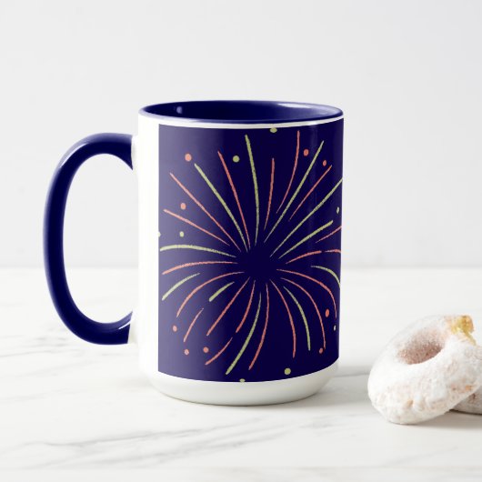 Mok voor blauw vuurwerk (Met donut)