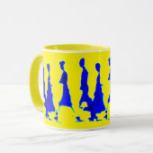 Mok voor blauwe en gele dame (Voorkant links)