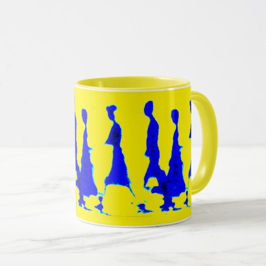 Mok voor blauwe en gele dame (Voorkant rechts)