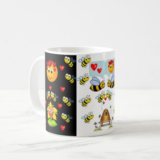 Mok voor chocolade voor hommelbruine hommel (Voorkant links)