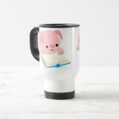Mok voor cute Cartoon Reading Piglet Commuter (Voorkant links)