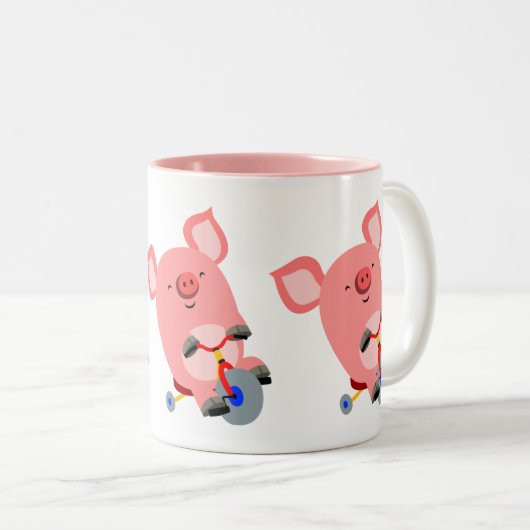 Mok voor cute Cartoon Tricycle Pig (Voorkant rechts)