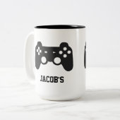 Mok voor de gamer in het huis, gepersonaliseerd. (Voorkant links)