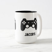 Mok voor de gamer in het huis, gepersonaliseerd. (Voorkant rechts)