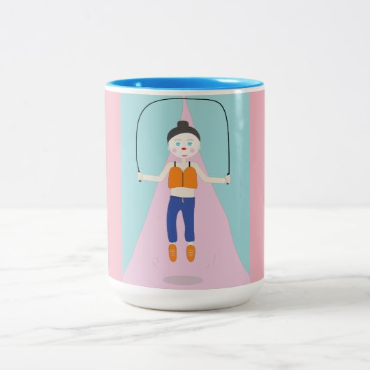 mok voor een cartoon springen (Center)