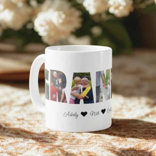 Mok voor fotocollage opa met 7 foto's
