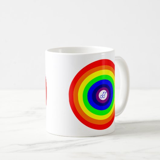 Mok voor gaffelkoffie-Mannen rond regenboogkoffie (Voorkant rechts)
