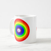 Mok voor gaffelkoffie-Mannen rond regenboogkoffie (Voorkant links)