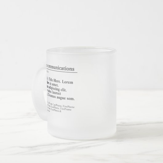 Mok voor gepersonaliseerde publicatie van glas (Voorkant links)