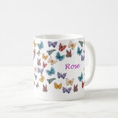 Mok voor gepersonaliseerde vlinder - Roos (Voorkant rechts)