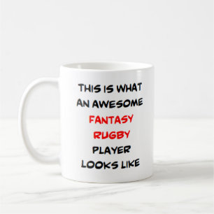 mok voor geweldige fantasie rugbyspeler koffie