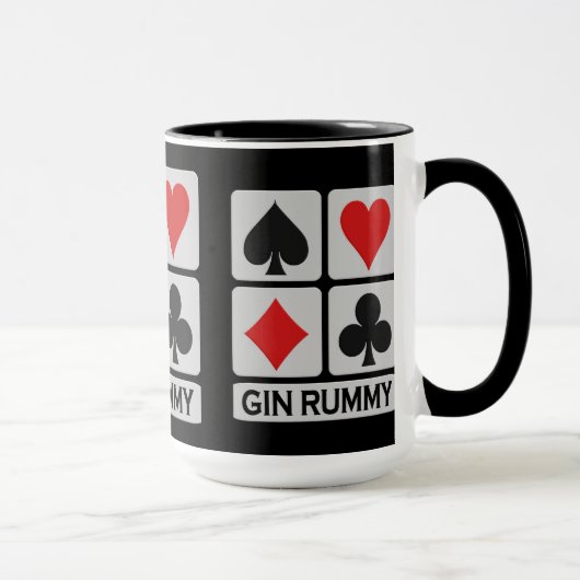 Mok voor Gin Rummy Player - kies stijl en kleur (Rechts)