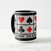 Mok voor Gin Rummy Player - kies stijl en kleur (Voorkant links)
