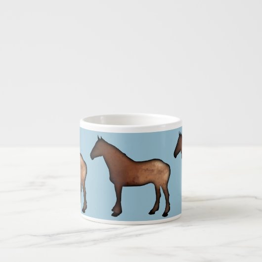 Mok voor gouden paarden, keramische espresso (Voorkant)