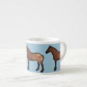 Mok voor gouden paarden, keramische espresso (Voorkant rechts)