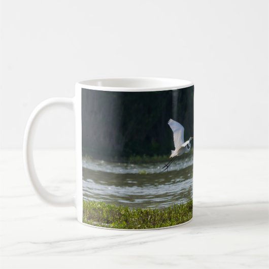 Mok voor Great White Egret Flying Coffee (Links)