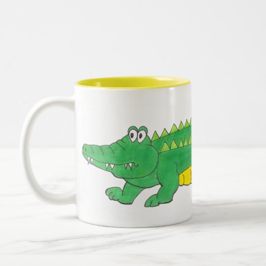 Mok voor groene en gele alligator (Links)