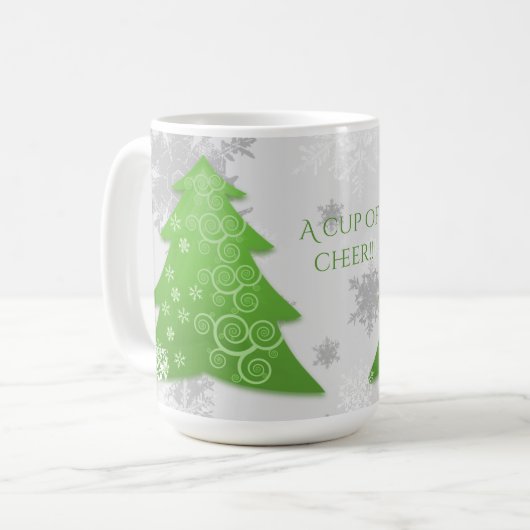 Mok voor groene kerstboomkoffie (Voorkant links)