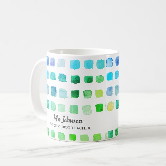 Mok voor groene koffie van gepersonaliseerde leraa (Voorkant links)