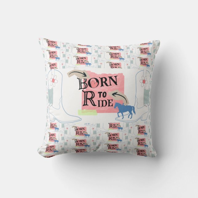 Mok voor haar, geboren om te rijden kussen (Voorkant)