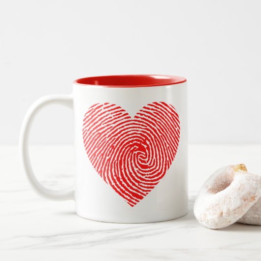 Mok voor hartinkt tweetone koffie (Met donut)