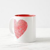 Mok voor hartinkt tweetone koffie (Voorkant links)