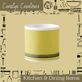 Mok voor hedendaags geel lemon Stripes Espresso