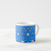 mok voor het blauw matrixraster espresso (Voorkant rechts)