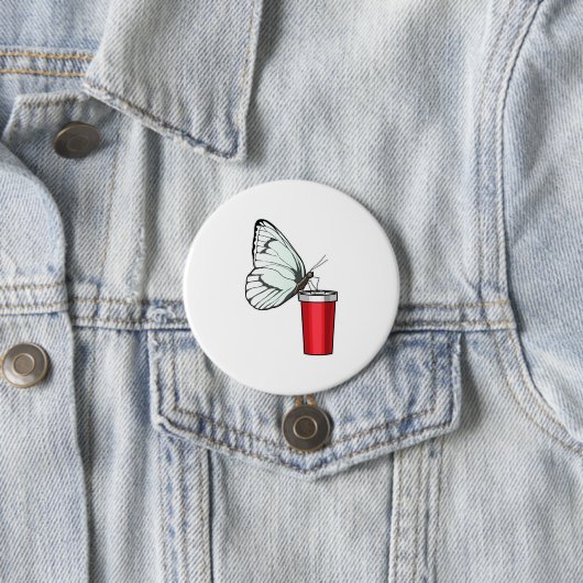 Mok voor het Drink van vlinder Ronde Button 7,6 Cm (In situ)