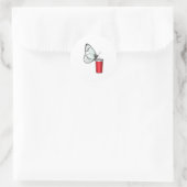 Mok voor het Drink van vlinder Ronde Sticker (Tas)