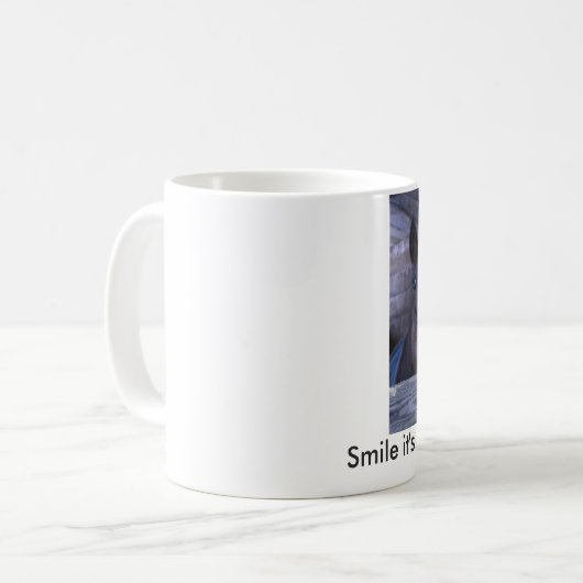 Mok voor het glimlachen van paardenkoffie (Voorkant links)