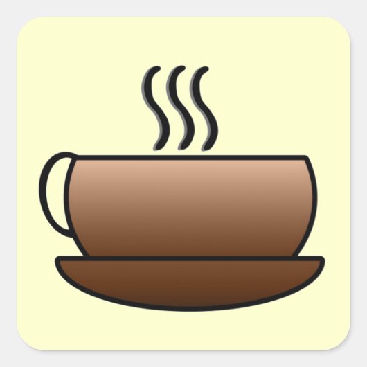 Mok voor het stoomkoffie vierkante sticker (Voorkant)