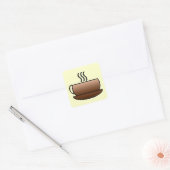 Mok voor het stoomkoffie vierkante sticker (Envelop)