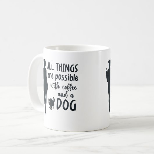 mok voor honden- en koffieliefhebbers, voor honden (Voorkant links)