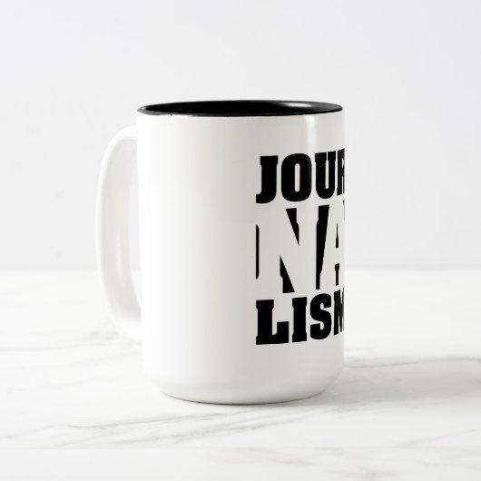 Mok voor journalistiek koffie (Voorkant links)