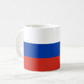 Mok voor keramische koffie onder russische vlag (Voorkant links)