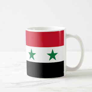 Mok voor keramische koffie onder Syrische vlag