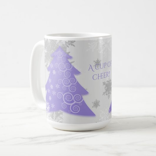 Mok voor kerstboomkoffie met lavender Festive (Voorkant links)